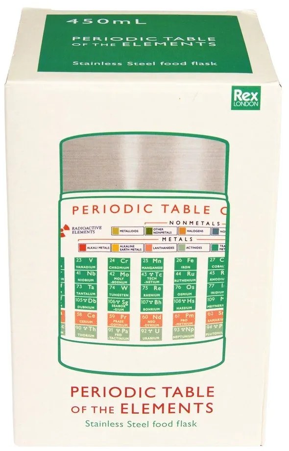 Termos na jedzenie dla dzieci w kremowo-srebrnym kolorze 450 ml Periodic Table – Rex London
