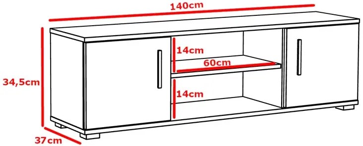 Stojąca szafka rtv dąb craft F7-M70