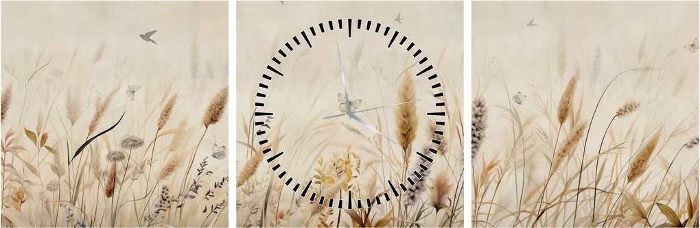 Obraz - Dzika łąka (z zegarem) (90x30 cm)