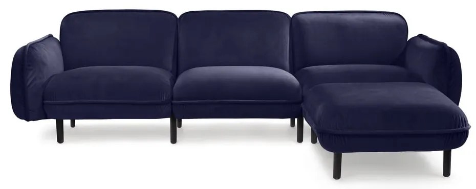 Ciemnoniebieska aksamitna sofa EMKO Bean