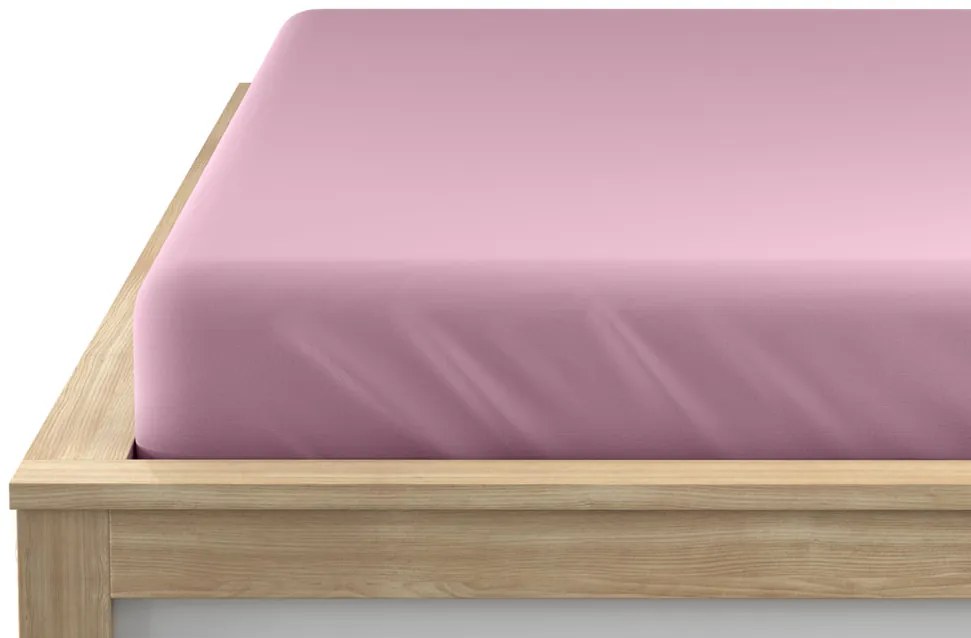 PrzytulneMieszkanie.pl Prześcieradło jersey jasnoróżowe 90 x 200 cm