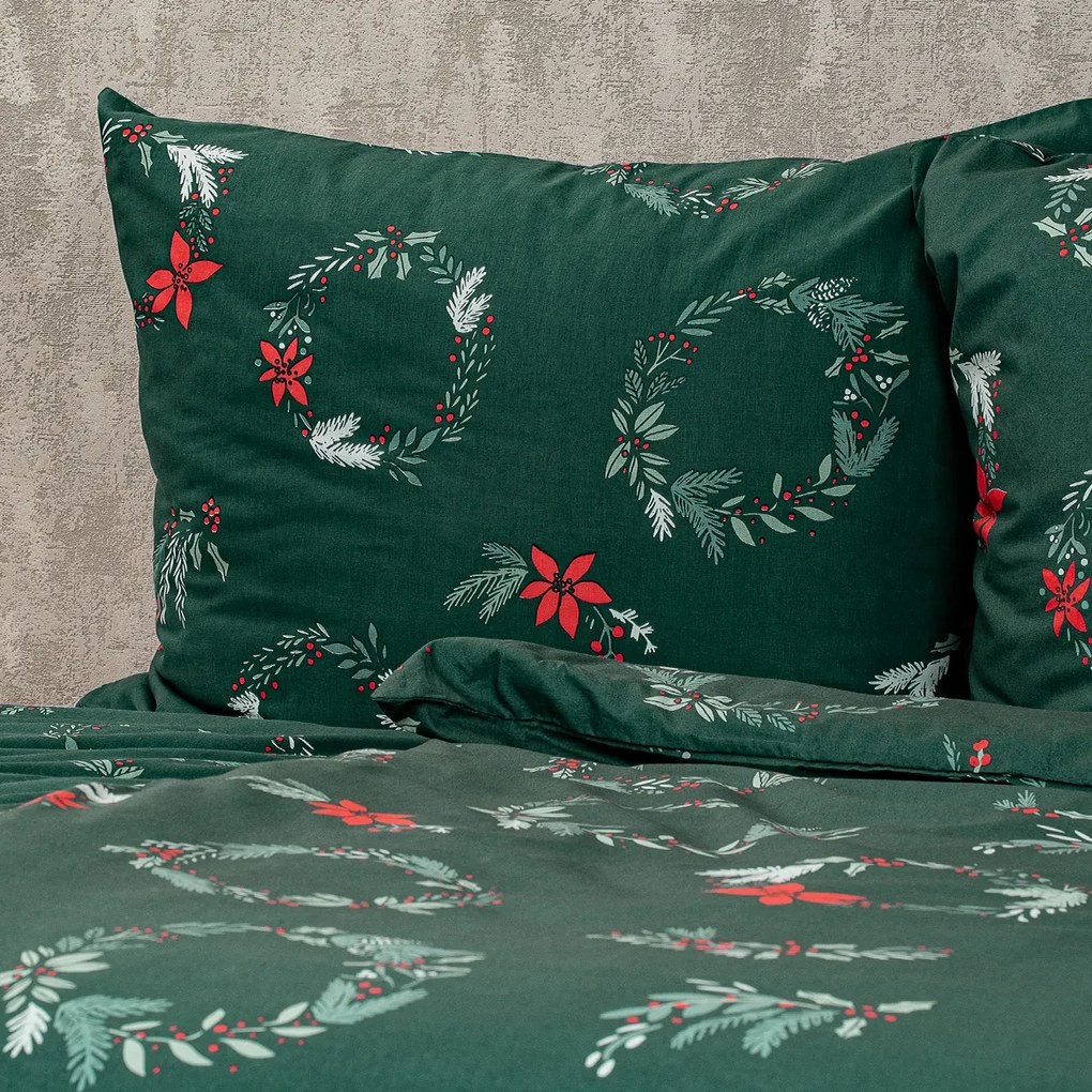 4Home Świąteczna pościel bawełniana Poinsettia, 160 x 200 cm, 70 x 80 cm, 160 x 200 cm, 70 x 80 cm