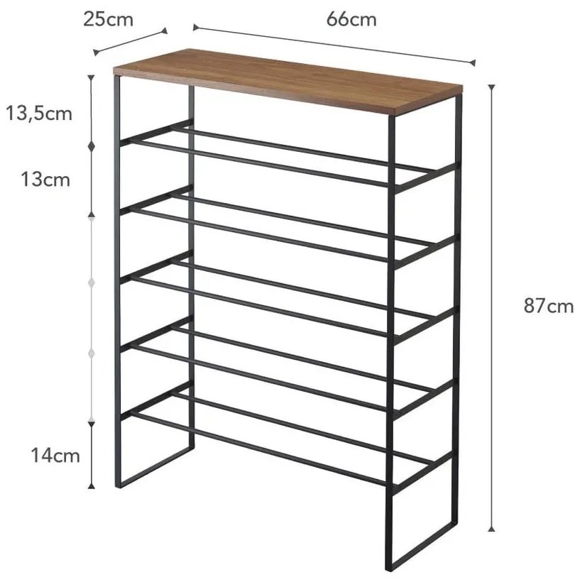 Czarna metalowa szafka na buty Tower – YAMAZAKI