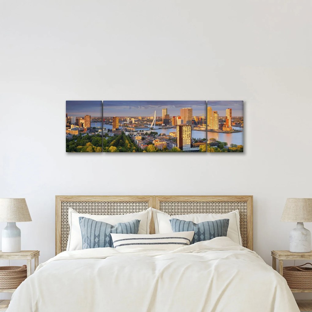 Obraz - Panorama Rotterdamu, Holandia (170x50 cm)
