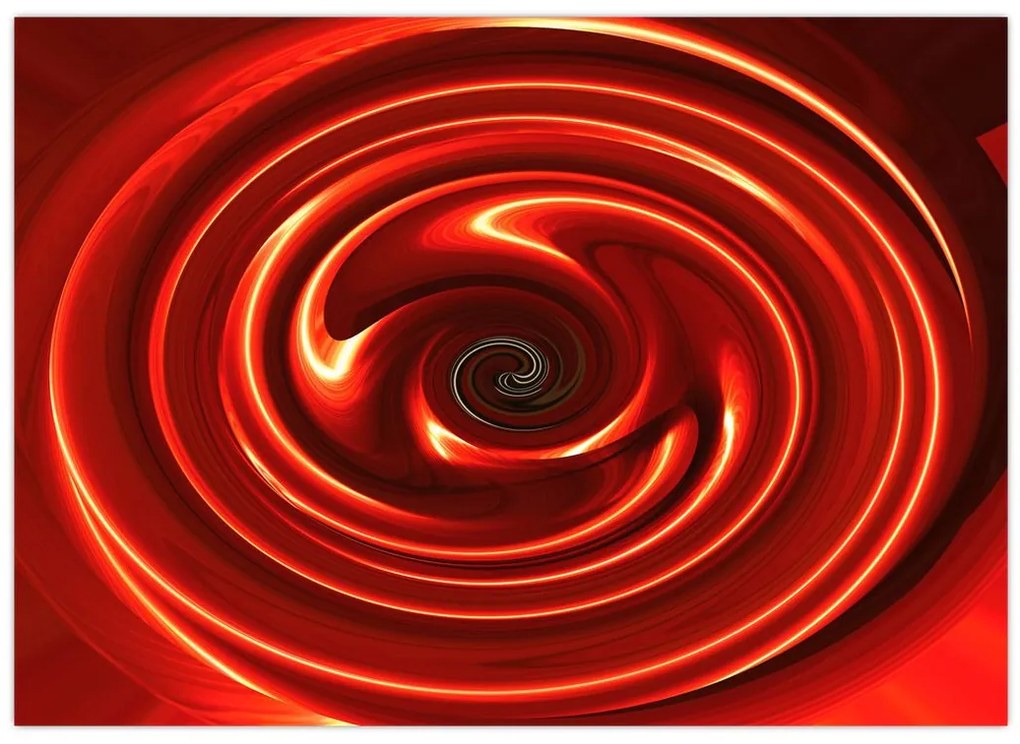Abstrakcyjny obraz - czerwona spirala (70x50 cm)