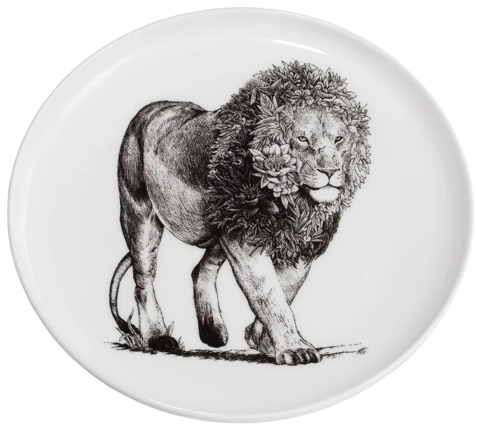 Biały porcelanowy talerz Maxwell &amp; Williams Marini Ferlazzo Lion, ø 20 cm