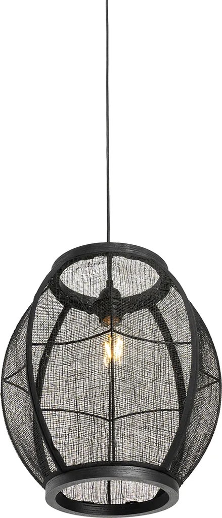 Orientalna lampa wisząca czarna 35 cm - Rob