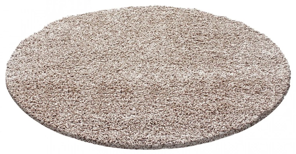 Dywan shaggy Beżowy 200 cm x 200 cm koło