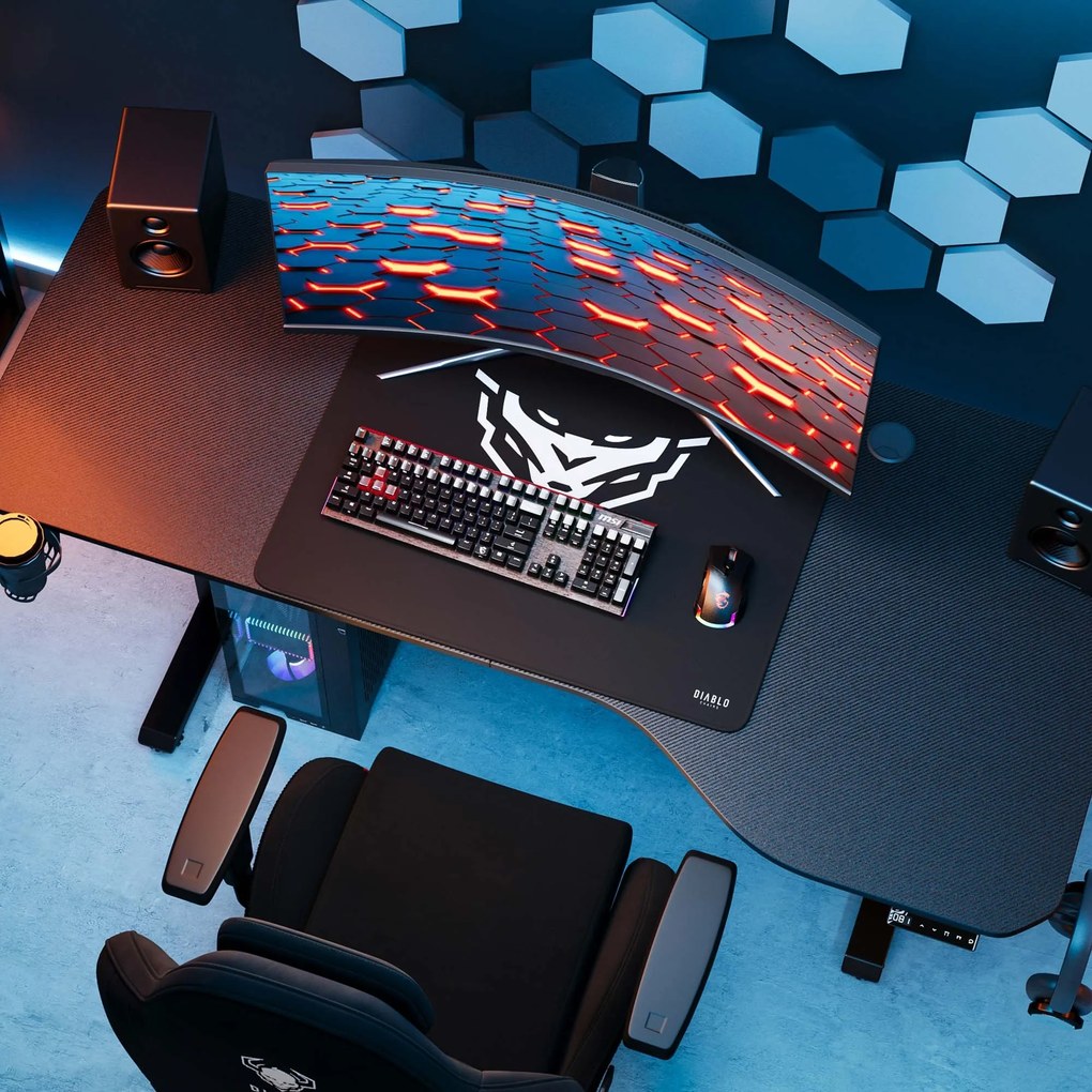 Biurko z regulacją wysokości DIABLO X-TENSIO 1600 czarne