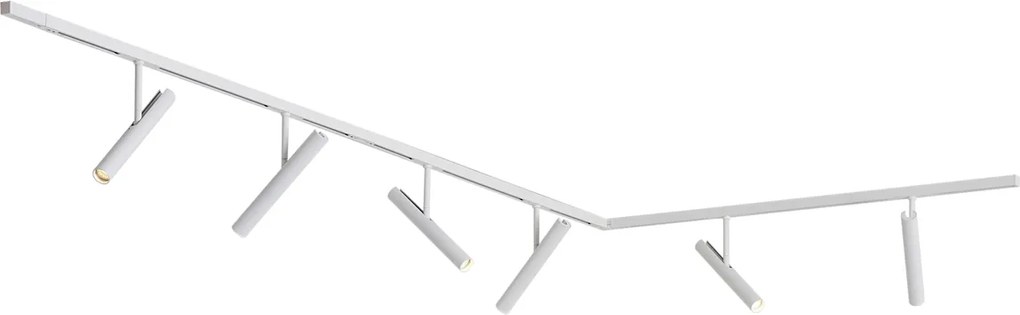 Nowoczesny system szynowy biały z 6 reflektorami białymi 1-fazowy - Slimline Avery Nowoczesny Oswietlenie wewnetrzne