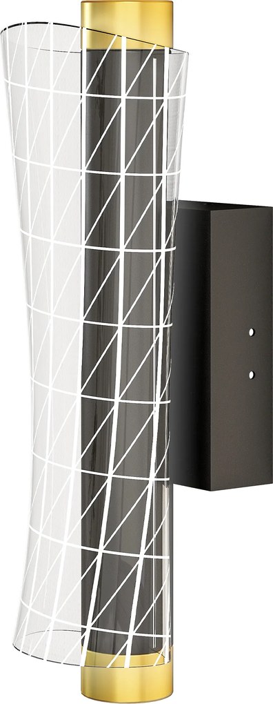 HOMCOM Lampa ścienna LED do wnętrz z geometrycznym wzorem siatki, regulowana, czarna