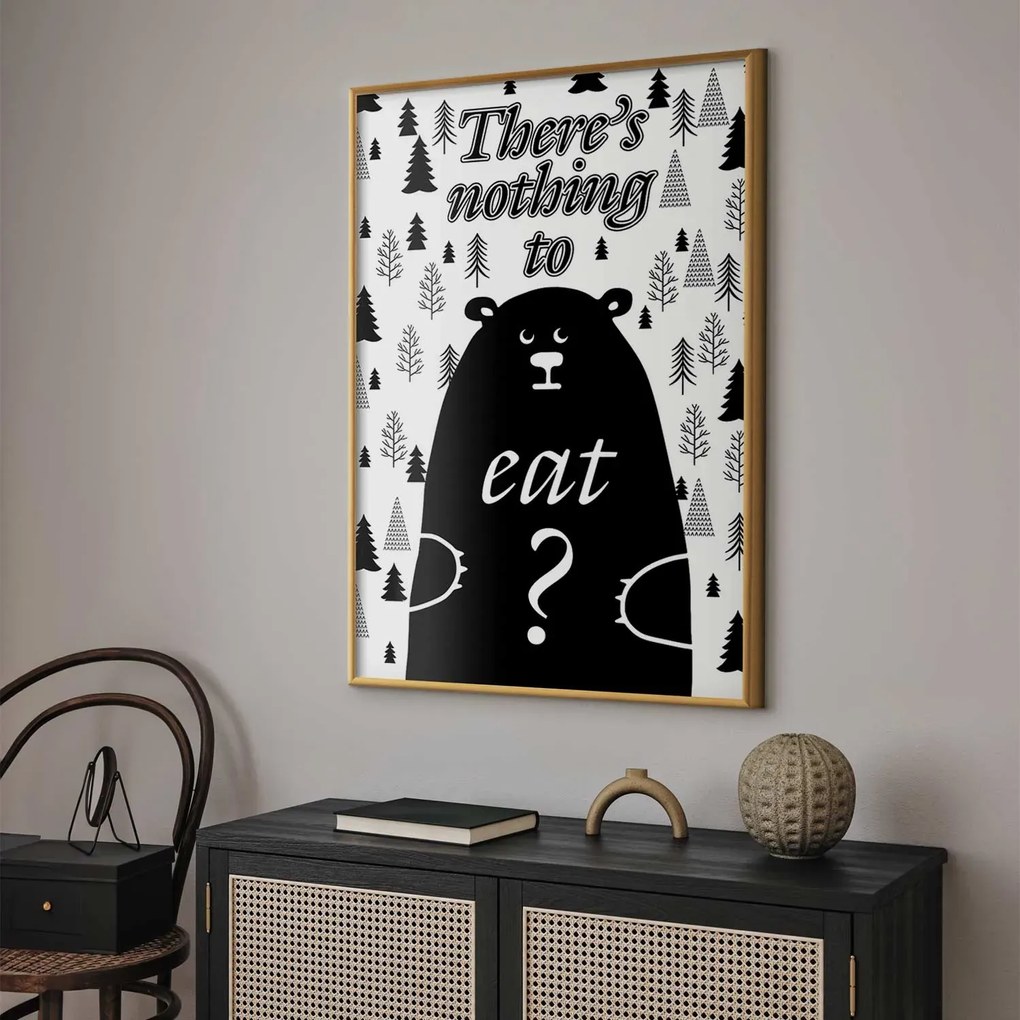 Plakat Nothing to eat 21x30 cm z ramą złotą bez marginesu ARTGEIST B