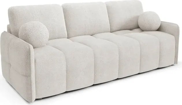Sofa PURE Rozkładana Dwuosobowa Kremowa Boucle Japandi