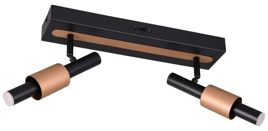 Czarna/w kolorze brązu lampa punktowa LED 20,5x42 cm Ikaris – Trio Select