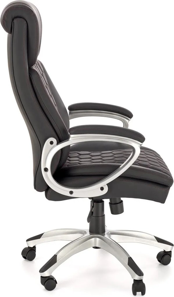 Czarny fotel do biura z ekoskóry Thomas Halmar