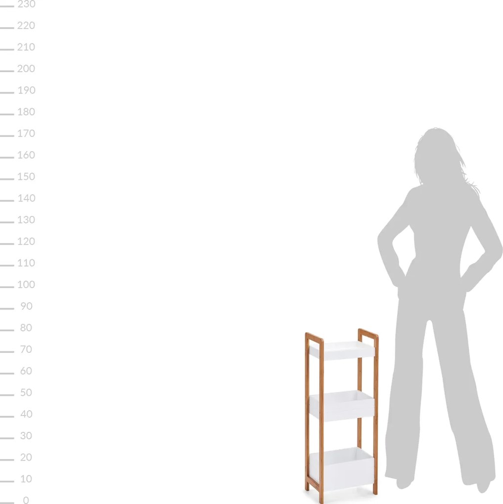 Półka z włókna bambusowego, 28 x 20 x 74 cm