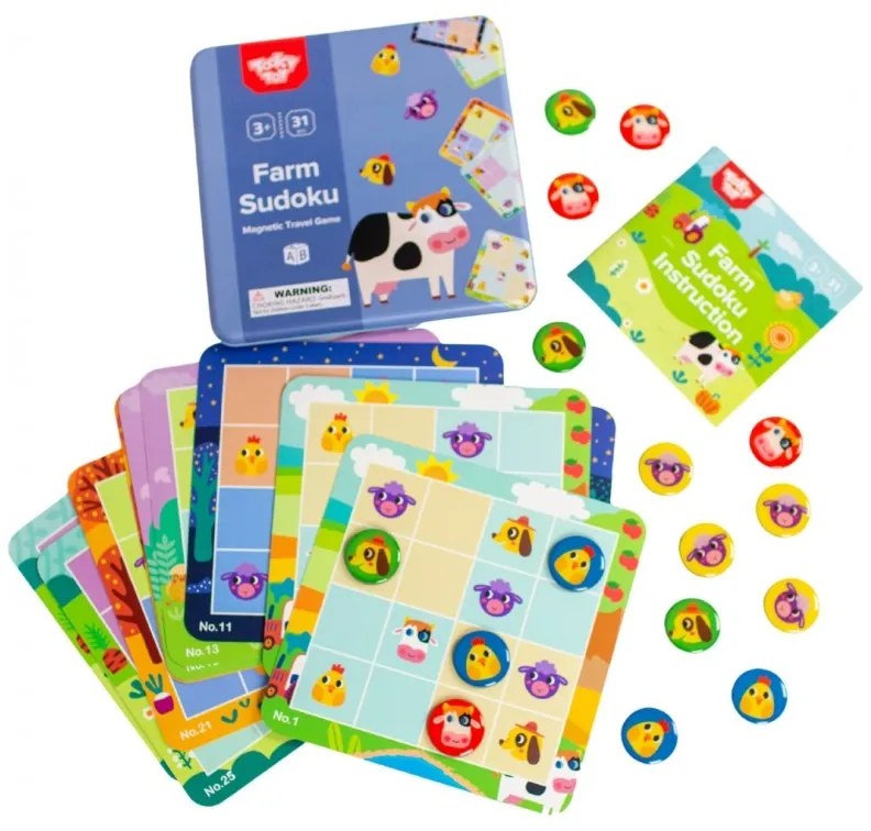 Tooky toy gra sudoku dla dzieci wersja farma