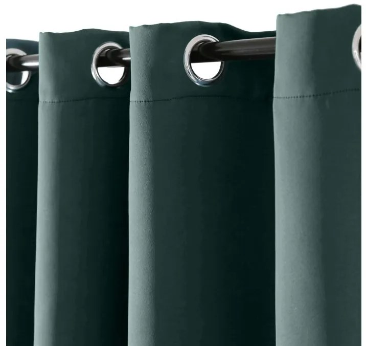 Turkusowa zasłona OXFORD 140x250 cm Zawieszanie: Metalowe pierścienie