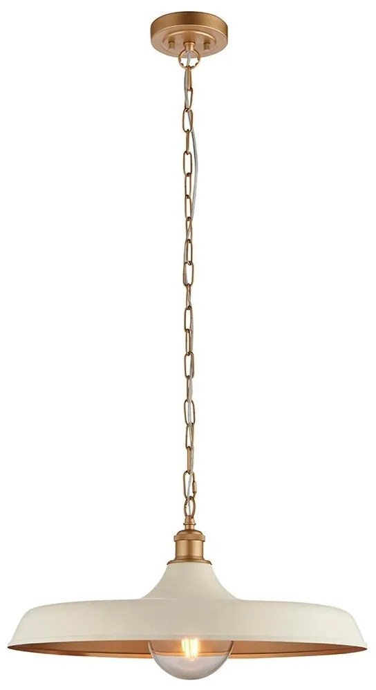 Endon 99999 - Żyrandol na łańcuchu SABIAN 1xE27/10W/230V kremowy/złoty