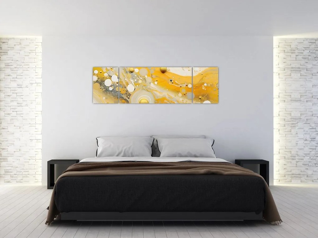Obraz - Abstrakcyjne tło ze złotą dekoracją (170x50 cm)