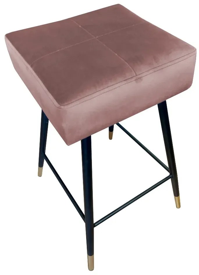 Hoker niski OLIMP VELVET GOLD różowy ATOS