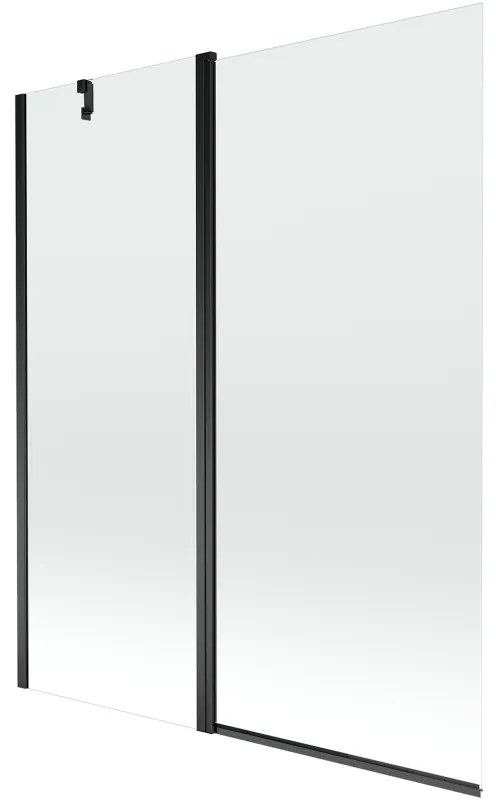 Mexen Flip parawan nawannowy 2-skrzydłowy 140 x 150 cm, transparent, czarny - 894-140-101-70-00
