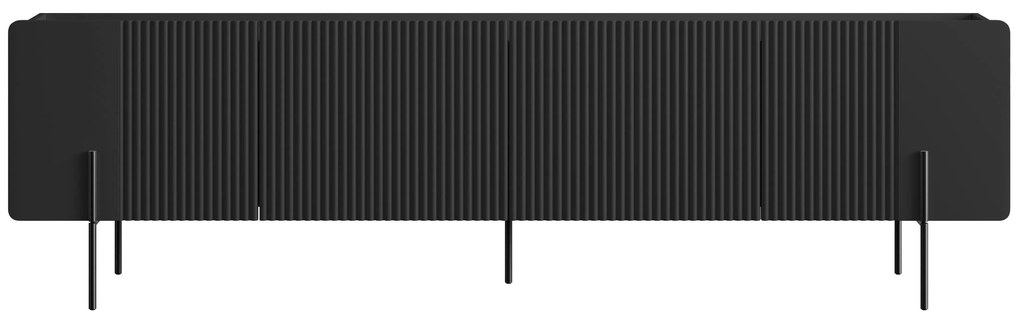 Szafka RTV Malmi 200 cm - czarny mat / czarne nóżki