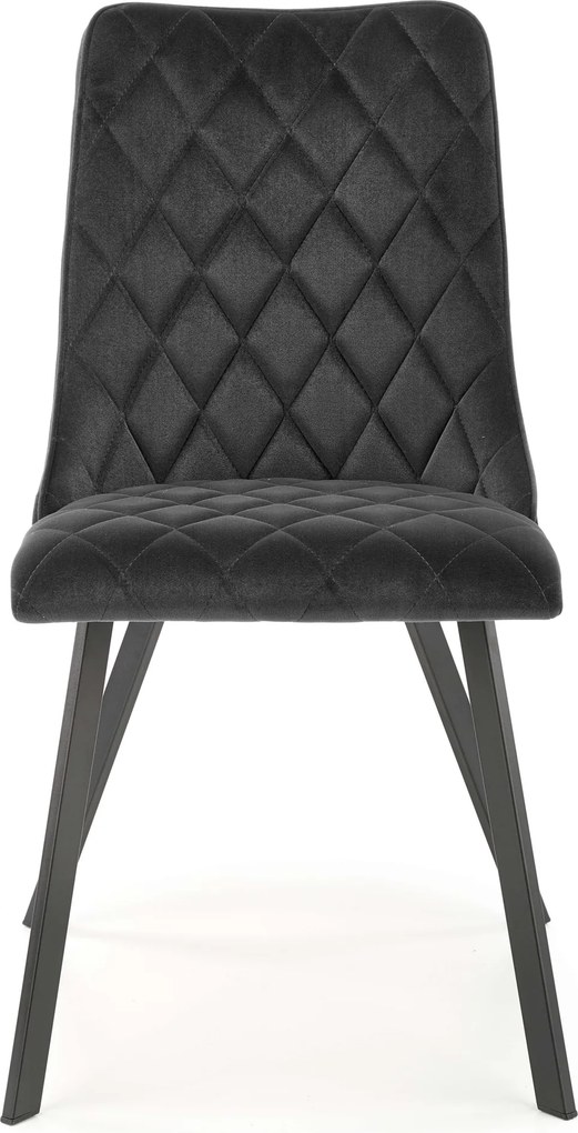 Pikowane krzesło do jadalni z tkaniny velvet K450