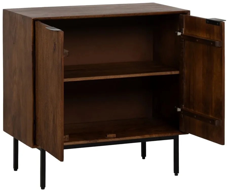 Brązowa szafka z litego drewna mango 80x80x40 cm Sagara – Ixia