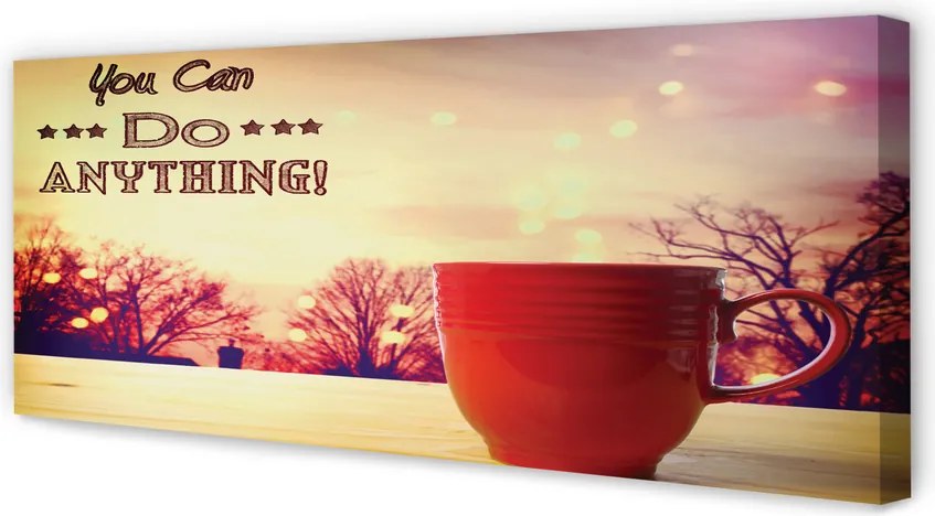 Obraz na płótnie Jesienny Napis na Kubku