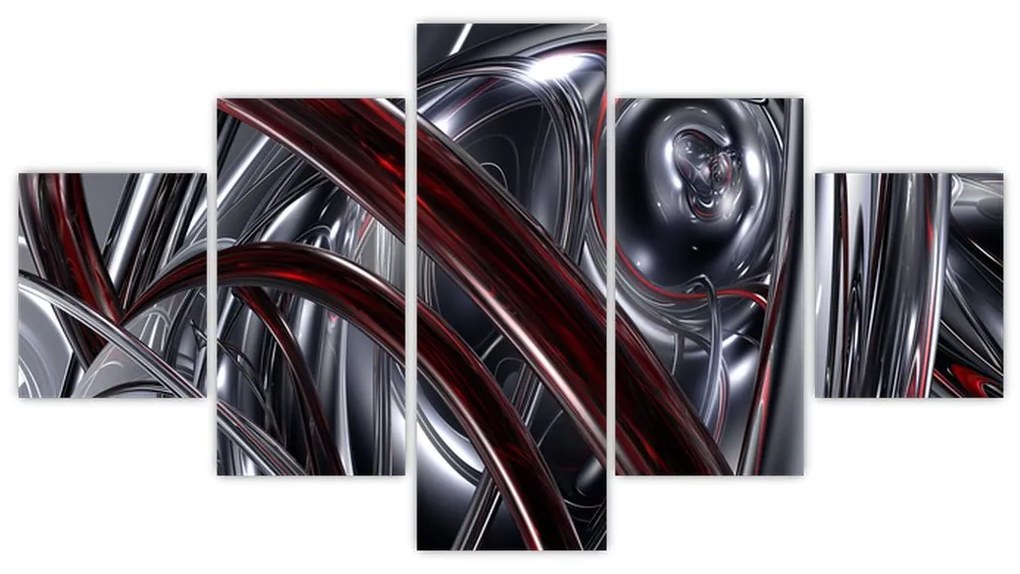 Obraz szarej abstrakcji (125x70 cm)
