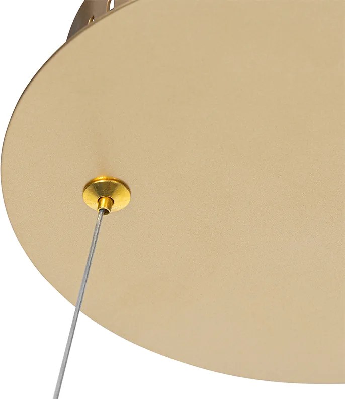 Designerska lampa wisząca złota 40 cm z wbudowanym LED-em 3-stopniowy ściemniacz - Anello