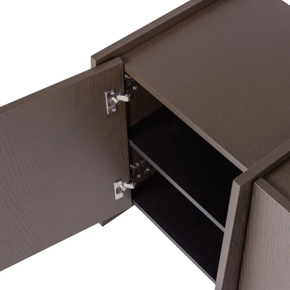 Ciemnobrązowa szafka pod TV w dekorze jesionu 102x53x44 cm Brock – WOOOD