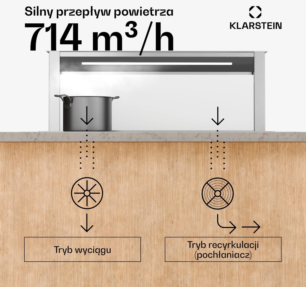 Klarstein Royal Flush 90cm 604.1m³/godz. Okap Blatowy Biały