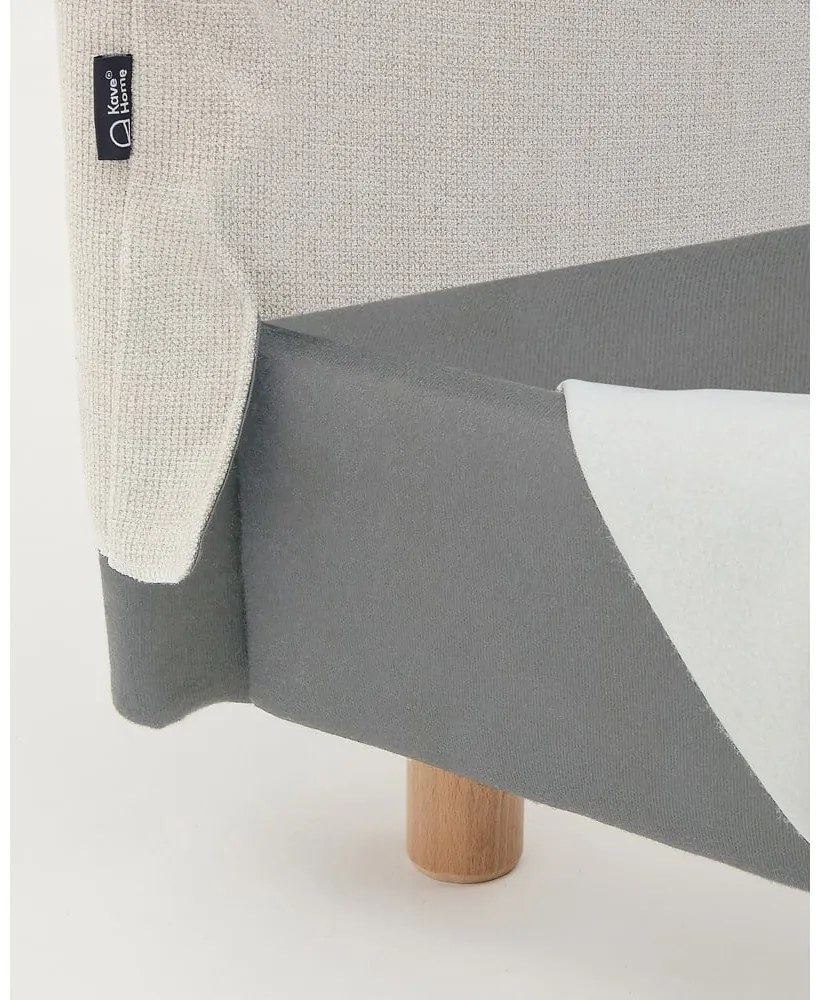 Szare tapicerowane łóżko dwuosobowe bez stelaża 180x200 cm Valma – Kave Home