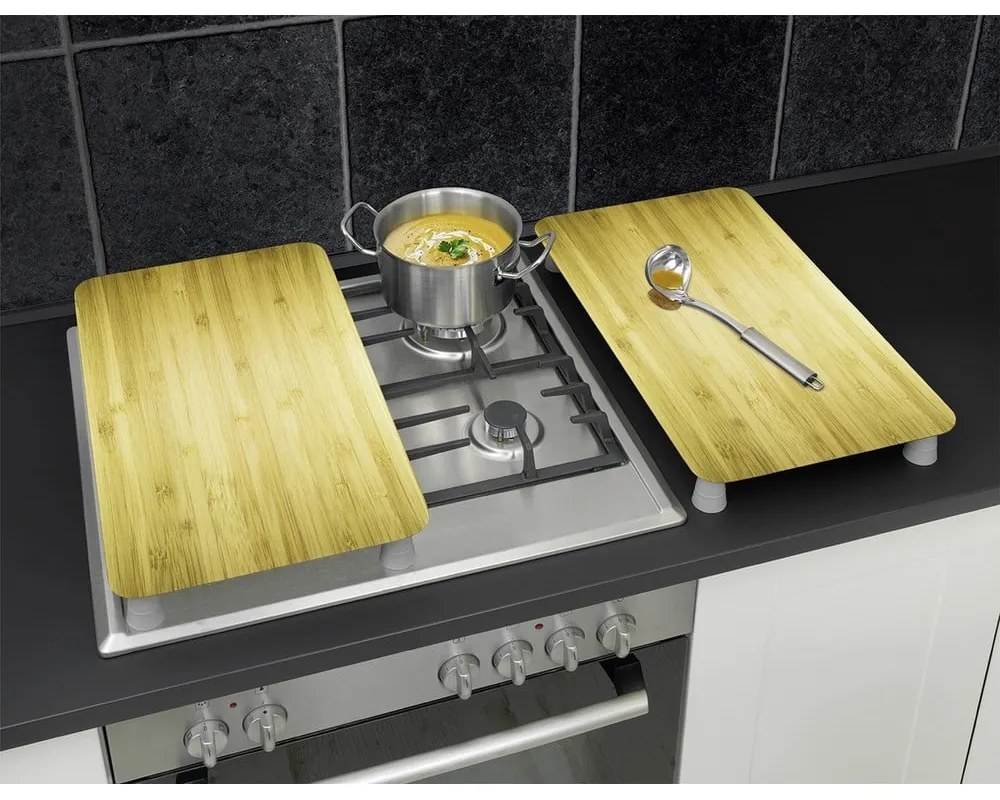 Płyty ochronne na kuchenkę ze szkła hartowanego zestaw 2 szt. 52x30 cm Wooden – Maximex