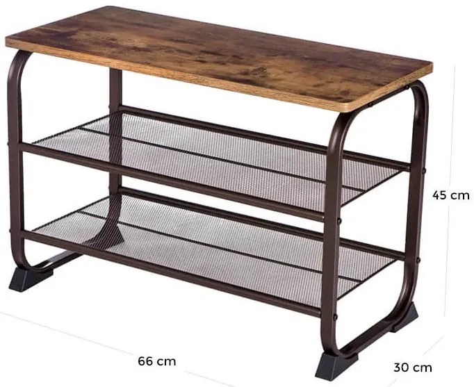 Szafka na buty z siedziskiem w stylu loft - Horik