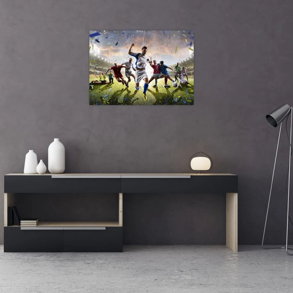 Obraz na szkle - Piłka nożna (70x50 cm)