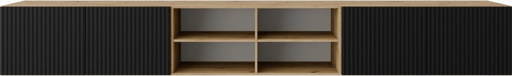 Szafka RTV wisząca VAREN 300 cm do Salonu pod Telewizor - Dąb artisan