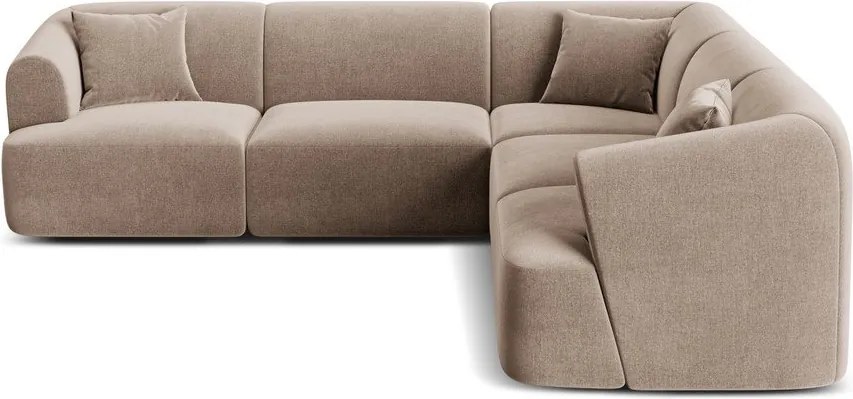 Jasnobrązowy aksamitny narożnik Campi – Cosmopolitan Design