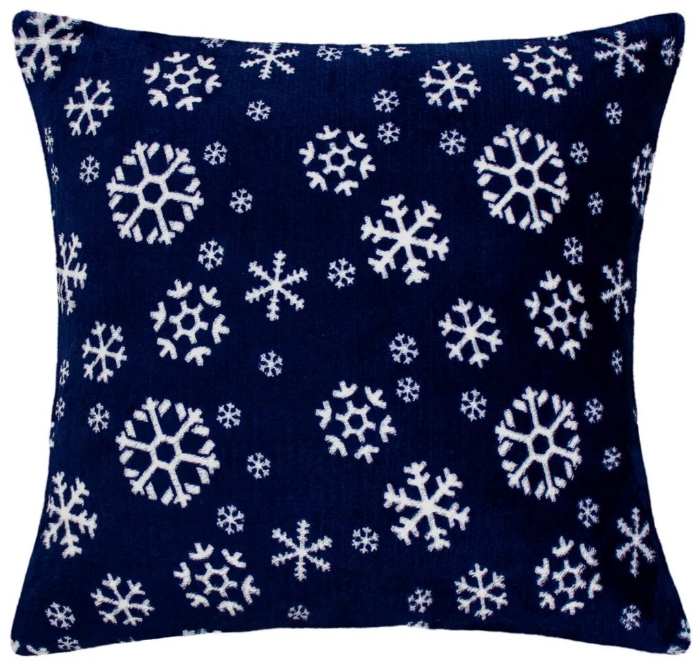 Domarex Poszewka dekoracyjna Snowflakes navy, 40 x40 cm