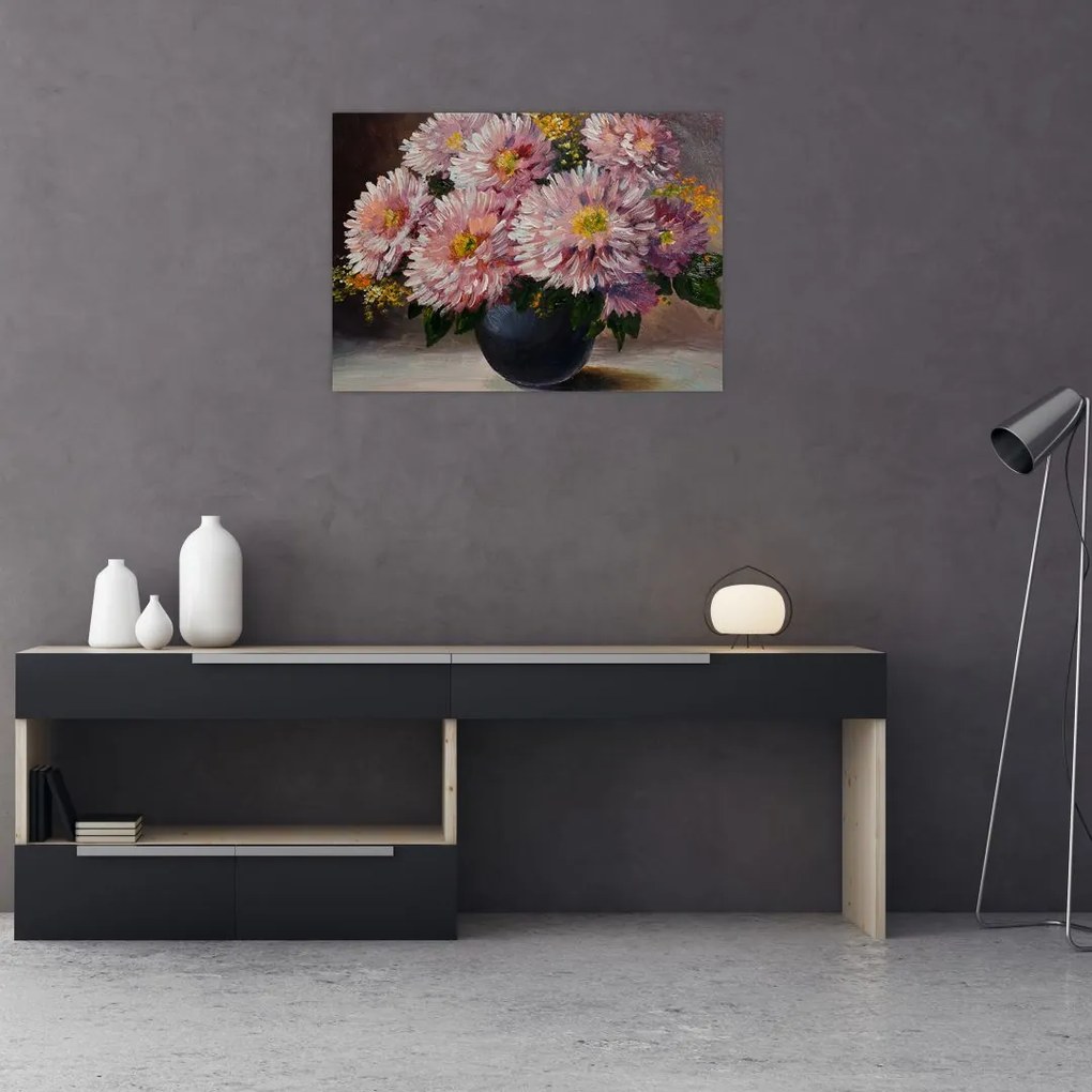 Obraz - Obraz olejny, Kwiaty w wazonie (70x50 cm)