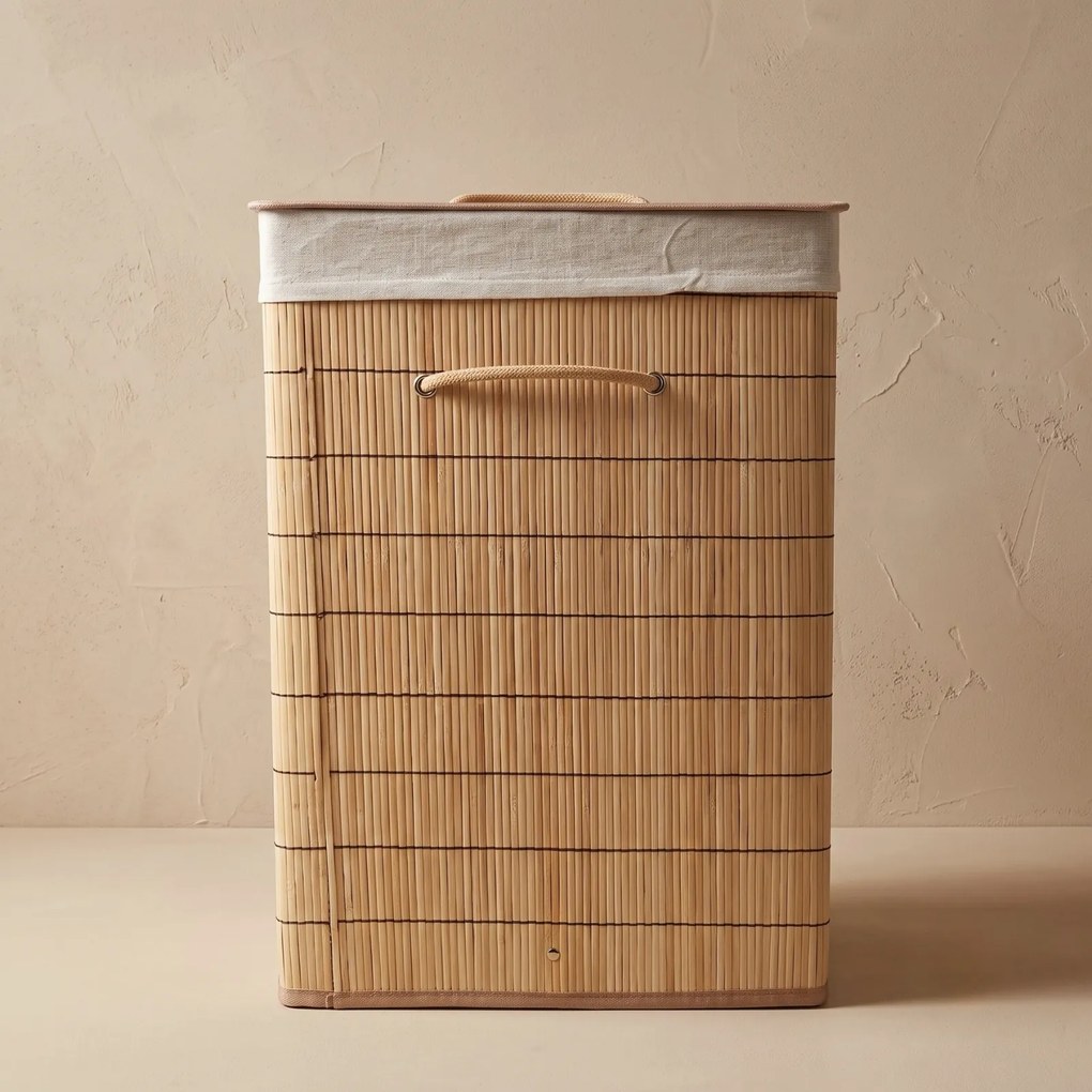 Kosz na pranie bambusowy, 40 x 19 x 57 cm