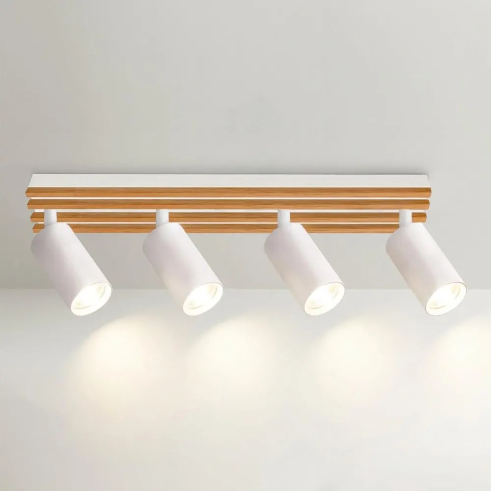 Brilagi - Oprawa punktowa SELE WOOD 4xGU10/30W/230V biały/drewno