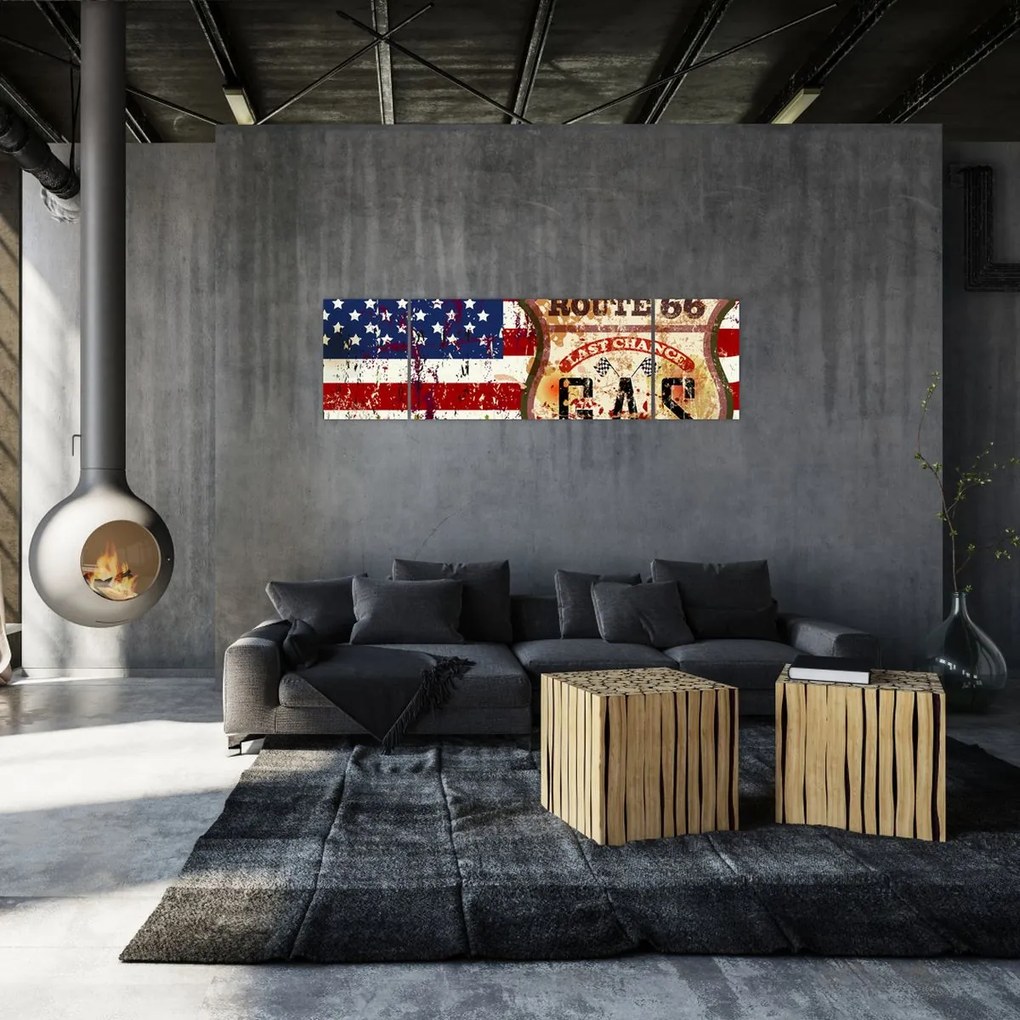 Obraz - Vintage flaga (170x50 cm)