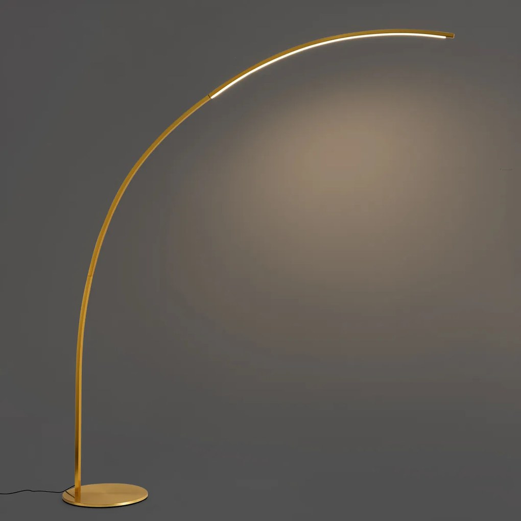 Nowoczesna lampa łukowa mosiężna z diodą LED i ściemniaczem dotykowym - Arlow