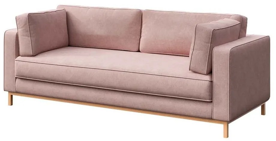 Jasnoróżowa aksamitna sofa 222 cm Celerio – Ame Yens