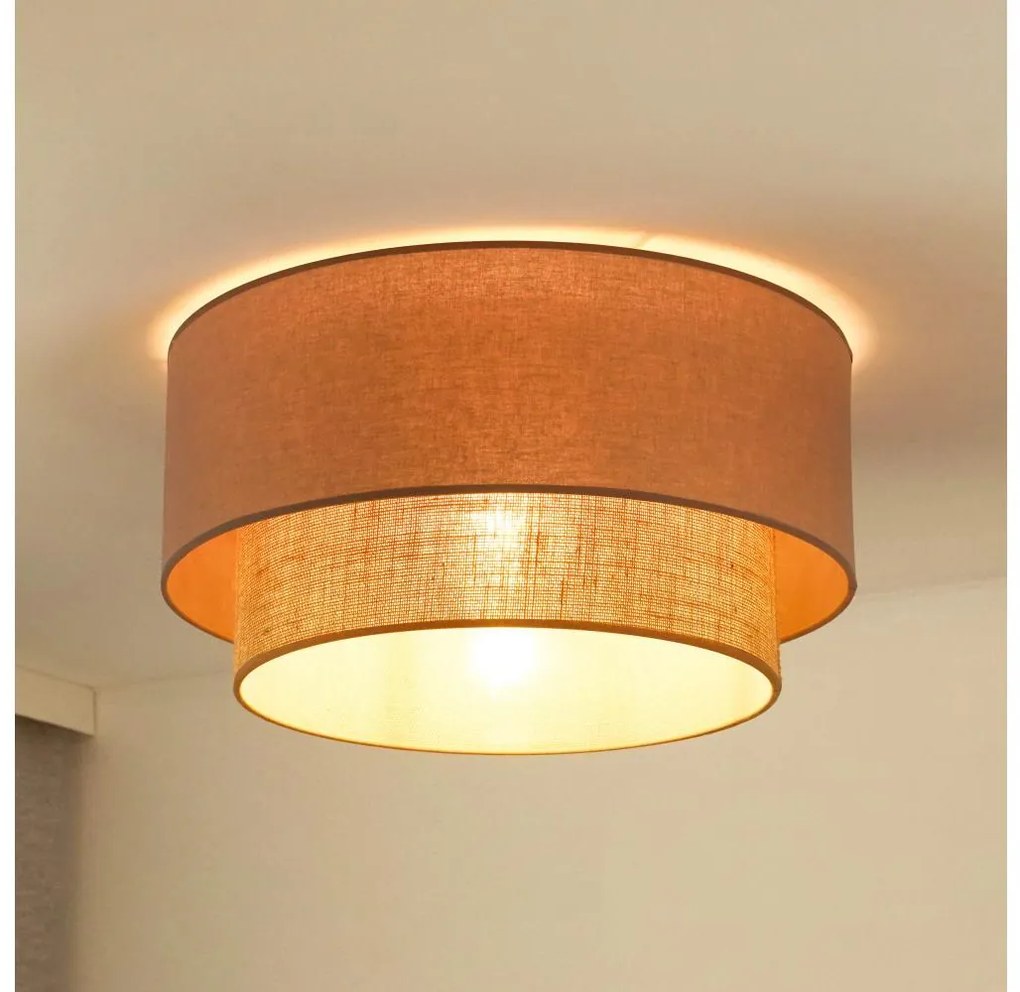 Duolla - Lampa sufitowa BOHO 1xE27/15W/230V śr. 45 cm beżowa/brązowa