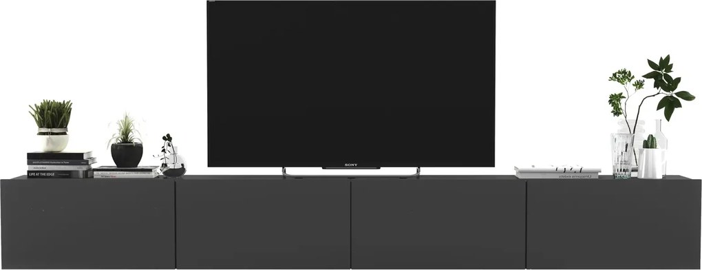 Zestaw ściennych szafek rtv grafit mat - Merol 10X