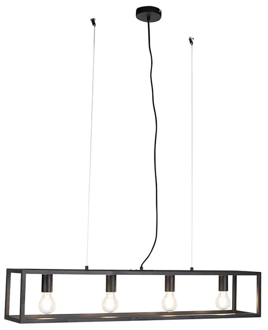 Industrialna lampa wisząca czarna - Cage 4Przemysłowy Oswietlenie wewnetrzne